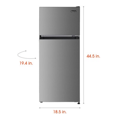 Magic Chef 4.5 Cu. Ft. Energy Star Mini Refrigerator with Freezer, Platinum Steel (HMDR45PS)