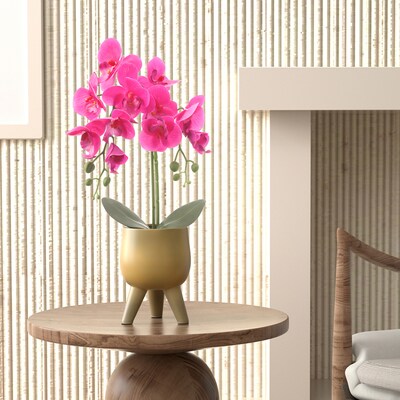 Forever Leaf Artificial Purple Orchid Plant for Decoration in Vase (FEV-PUOR)