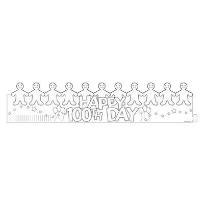 Hygloss Happy 100th Day Paper Crowns, 5 x  25, White, 24/Pack, 2 Packs/Bundle (HYG65266-2)