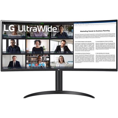 LG UltraWide 34 Curved 100Hz LCD Monitor, Textured Black (34BR55QC-B)