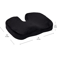 Mind Reader Memory Foam Office Chair Ergonomic Orthopedic Cushion, Black (SEACUSH-BLK)