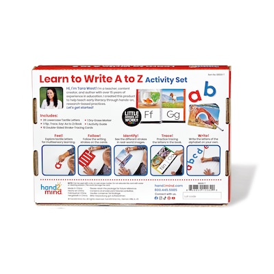 hand2mind Little Minds at Work? Learn to Write A to Z Activity Set, Multicolored (98500)