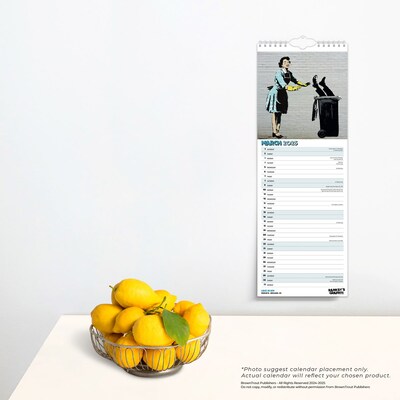2025 BrownTrout Banksy's Graffiti 6.75" x 16.5" Monthly Slimline Wall Calendar (9781975480677)
