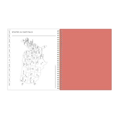 2026 Blue Sky Bespoke Letterpress Pomegranate Blush 8" x 10" Calendar Year Monthly Planner, Faux Leather Cover (156221)