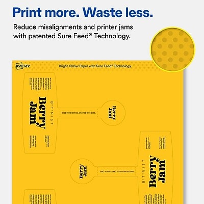 Avery Laser/Inkjet Sealing Labels, 5-1/8" x 4", Bright Yellow, 120 Labels/Box (19479370718)