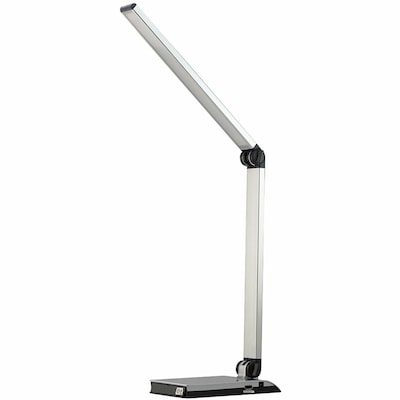 Lorell Smart Device Slot/USB Task Light, 8 W LED Bulb, USB Charging, Silver (LLR13201)