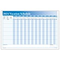 2024 ComplyRight Full Vacation Schedule, 24 x 36 Yearly Dry Erase Wall Calendar, Blue/White (J0063