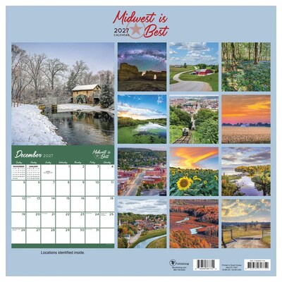 2027 TF Publishing Midwest Is Best 11" x 12" Monthly Wall Calendar, Multicolored (27-1047)