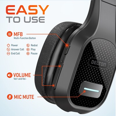 Delton 20X USB-C Bluetooth Stereo Phone & Computer Headset (DBTHEAD20X)