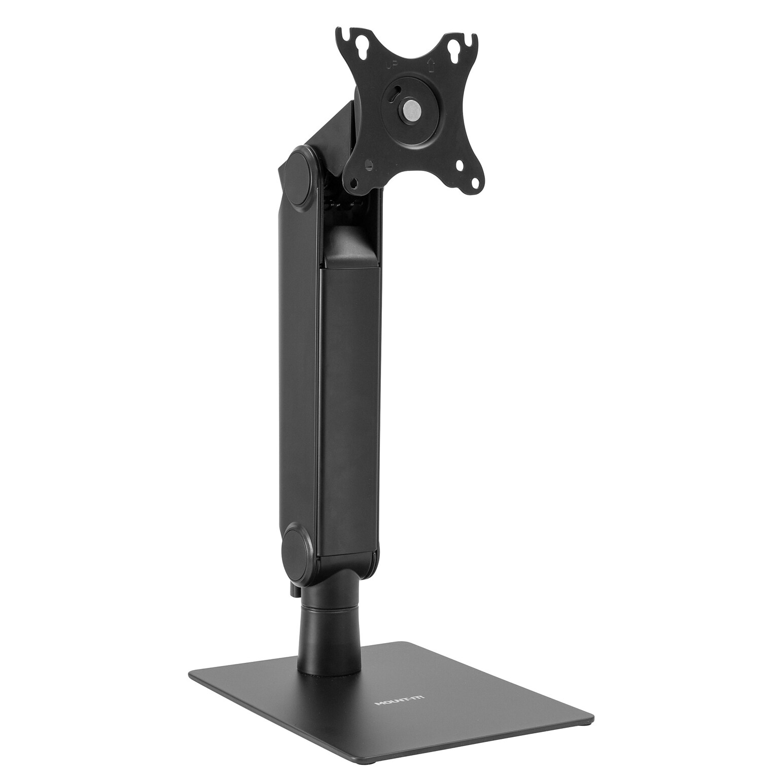 Mount-It! Adjustable Freestanding Single Monitor Arm with Height Adjustment, 17–32, Black (MI-2757)