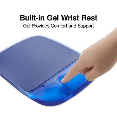Quill Brand ® Gel Mouse Pad/Wrist Rest Combo, Blue Crystal (18259)
