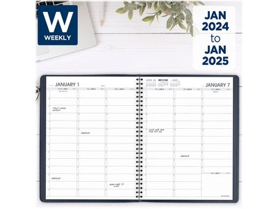 2024-2025 AT-A-GLANCE 8.25" x 11" Weekly Appointment Book, Navy (70-950-20-24)