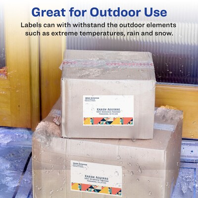 Avery Waterproof Laser Shipping Labels, 5-1/2" x 8-1/2", Matte White, 100 Labels/Box (5526)