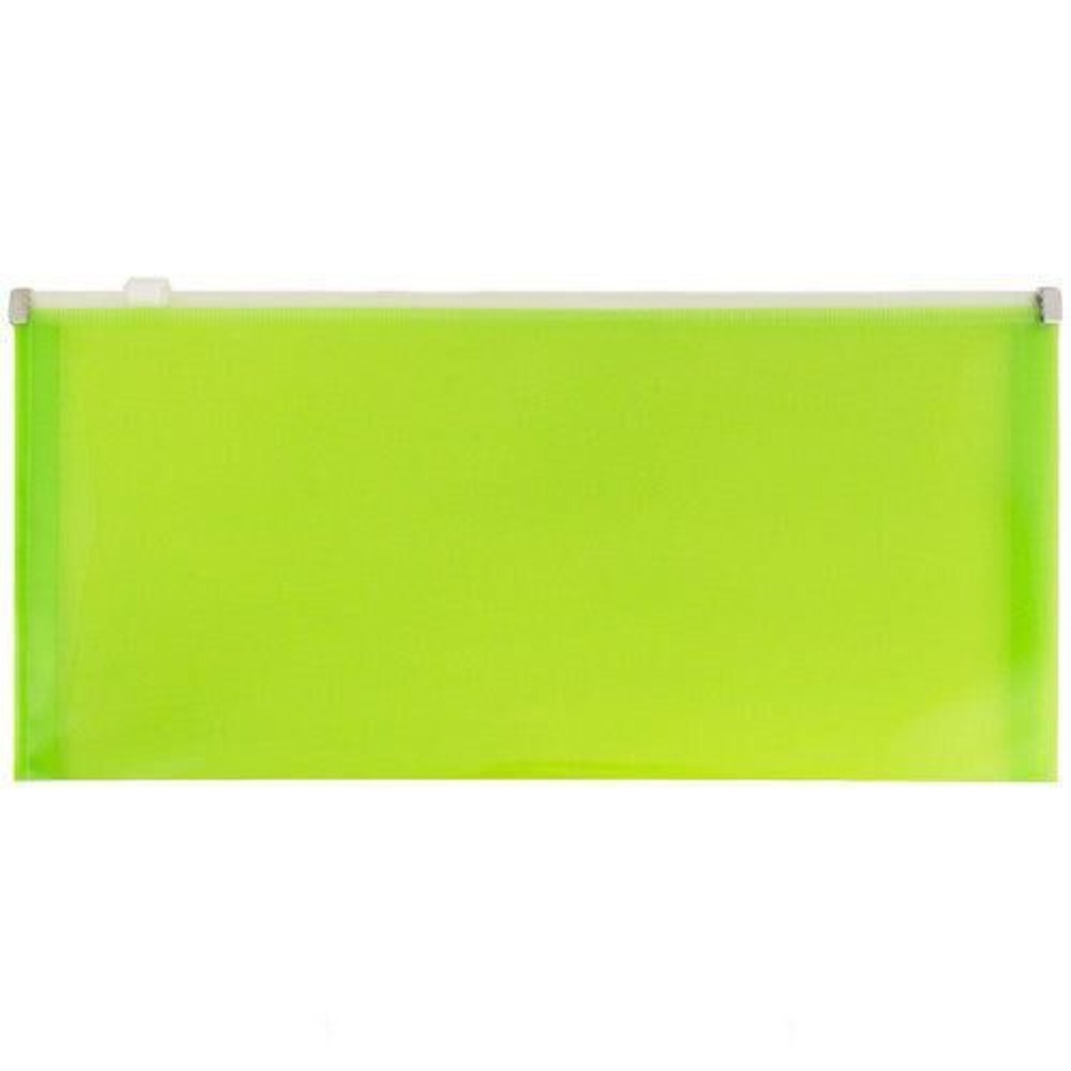 JAM Paper Premium Plastic Expanding Wallet with Zipper Closure, 5 x 10, Lime Green, 3/Pack (921Z1LIX3)