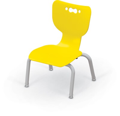 MooreCo 10 Hierarchy Student Chair with 4 Legs, Yellow/Platinum Base (703673561860)