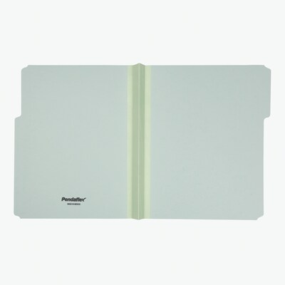 Pendaflex 60% Recycled File Folders, 1/3-Cut Tab, Letter Size, Pressboard, Light Green, 25/Box (23234)