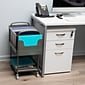 Mind Reader 2-Shelf Mobile File Organizer Utility Carts with Wheels, Silver (MFILEC-SIL)