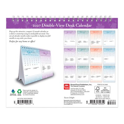 2027 BrownTrout Tuscan Delight 7.5 x 6 Monthly Wall Calendar, Assorted Colors (9798330709359)