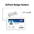 Staples Magnetic Badge Holders, 2.25 x 3.5, Vinyl, Clear, 25/Pack (51925)