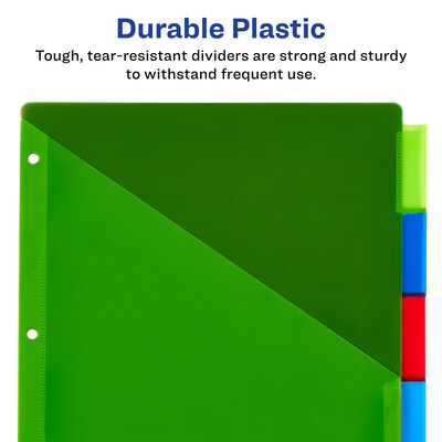 Avery Big Tab Insertable Plastic Divider, 5 Tabs, Multicolored (11902)