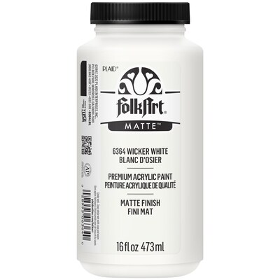 FolkArt Acrylic Paint Matte, 16oz., Wicker White, 2/Pack (FLK6364-2)