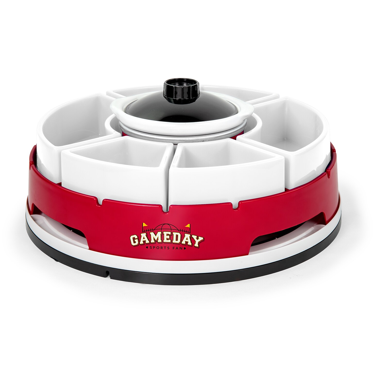 Nostalgia Game Day Lazy Susan 0.5-Quart Server & Thermal Pot, Red/White (GDLSAS8RDSL)