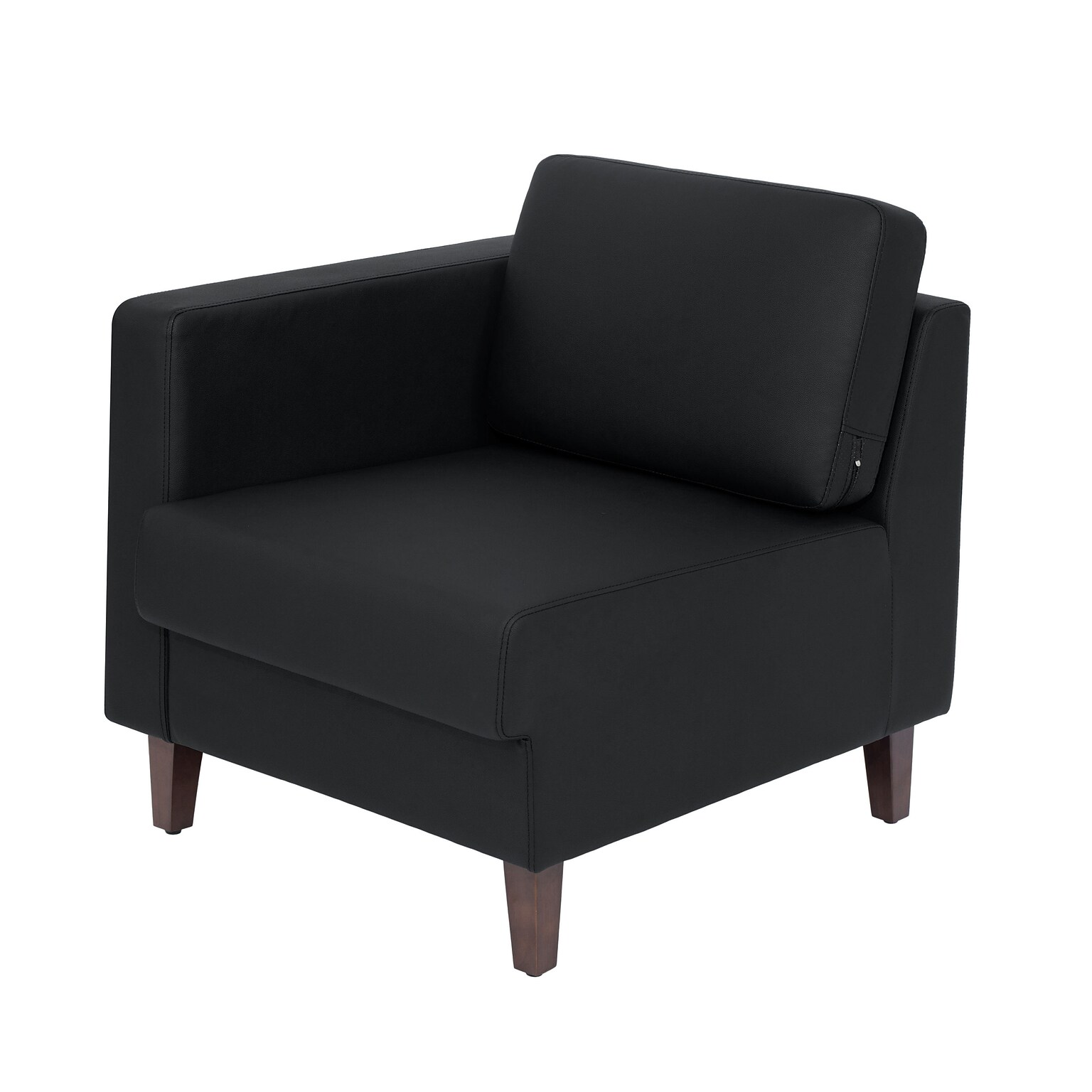 Flash Furniture Hercules Artemis LeatherSoft Left Arm Reception Chair, Black (ZB8921CLABLK)