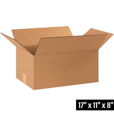 17 x 11 x 8 Shipping Boxes, 32 ECT, 25/Bundle (17118R)