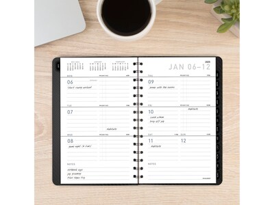 2025 AT-A-GLANCE Contemporary 5 x 8 Weekly & Monthly Planner, Faux Leather Cover, Charcoal (70-100