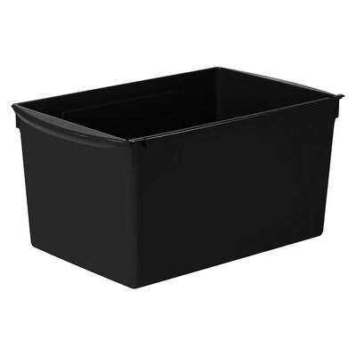 Storex Wide Book Bin, Black, 6/Pack (STX71130U06C)