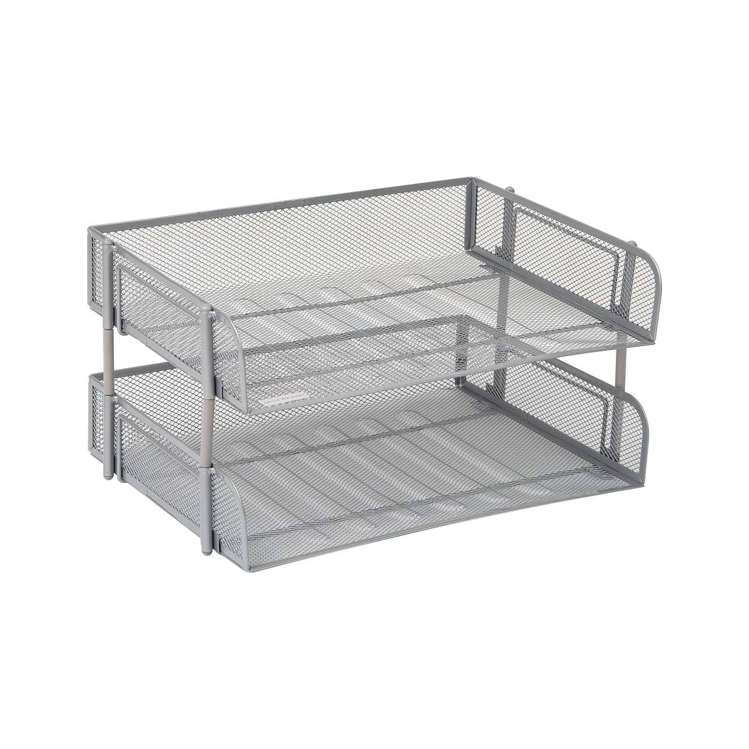 Mind Reader Metal Side Loading Stackable Letter Tray, Letter Size, Silver (ESTACK2-SIL)