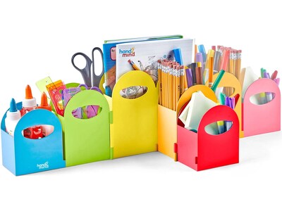 hand2mind 6-Compartment Plastic Desk Organizer, Multicolor (94495)