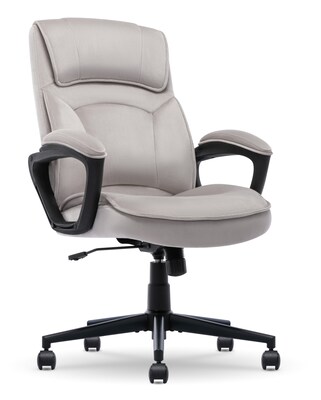 Serta Comfort Classic Ergonomic Velvet Fabric Swivel Executive Chair, Taupe (CCHR10005B)