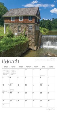 2024 BrownTrout New England Places 12" x 24" Monthly Wall Calendar (9781975464189)