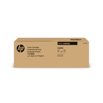 HP C609S Cyan Toner Cartridge for Samsung CLT-C609S (SU086), Samsung-branded printer supplies are no