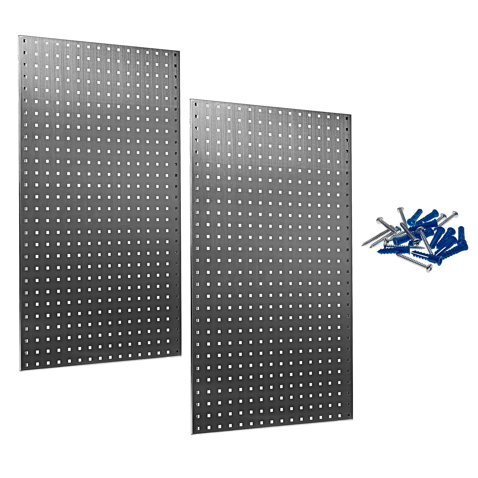 Triton Products LocBoard 24 x 42 x 9/16 Stainless Steel Square Hole Pegboards, 2/Set (LB2-S)