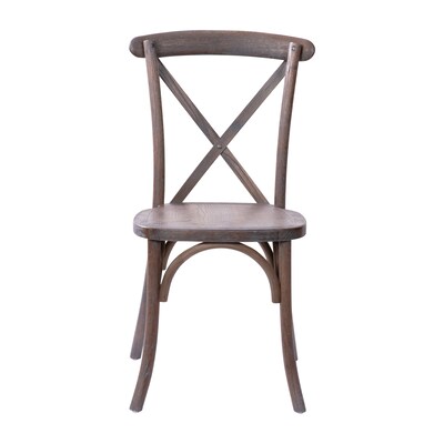 Flash Furniture Advantage Wood X-Back Chair, Armless, Gray Wash Driftwood (XBACKBURDRIFT)