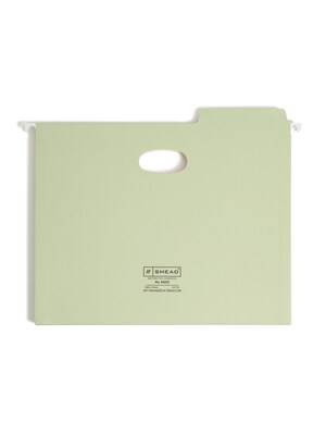Smead FasTab Hanging File Folders, 1/3-Cut Tab, 3-1/2" Expansion, Letter Size, Moss, 9/Box (64222)
