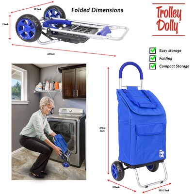 Trolley Dolly Standard Folding Hand Truck, 110 lb. Capacity, Blue (01-060)