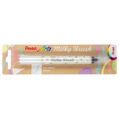 Pentel Milky Brush, White Ink, 3/Bundle (PTAXGFHBPPWX-3)