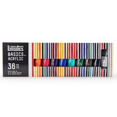 Liquitex BASICS Acrylic Paint Tube, Assorted Colors, 22 mL, 36/Pack (LIQ3699360)