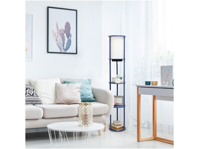 Simple Designs 62.5" Matte Navy Floor Lamp with Cylindrical Shade (LF2010-NAV)