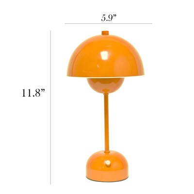 Simple Designs Mushroom Magic LED Table Lamp, Bright Orange (LD1069-BRO)