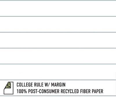 Roaring Spring New Leaf 1-Subject Composition Notebooks, 7.5" x 9.75", College Ruled, 80 Sheets, Assorted Colors, 12/Carton