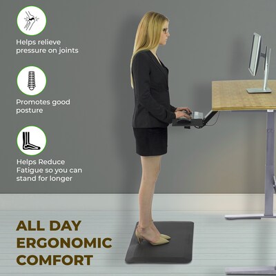 Uncaged Ergonomics Anti-Fatigue Mat, 34" x 20", Black (MAT34)