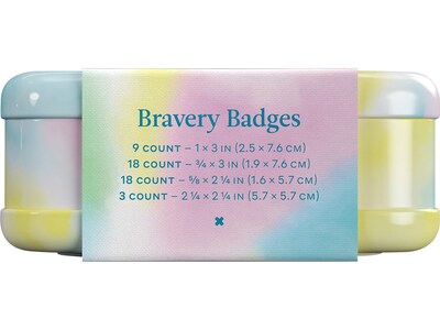 WELLY Bravery Badges 3" Fabric Assorted Adhesive Bandages, Assorted Colors, 48/Pack (44048)
