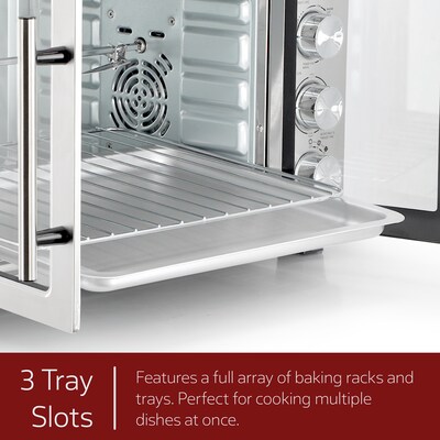 MegaChef Electric Countertop 47.6 Quart Toaster Oven, Silver (938122564M)
