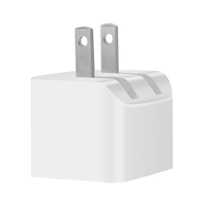 LAX Gadgets USB-A/USB-C Wall Charger, 12W, White (WLL2PWHT)