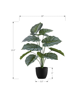 Monarch Specialties Inc. 24" Artificial Calathea Plant in Pot (I 9577)