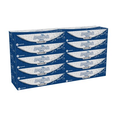 Angel Soft Ultra Professional Series Standard Facial Tissues, 2-Ply, 125 Sheets/Box, 10 Boxes/Pack (4836014)